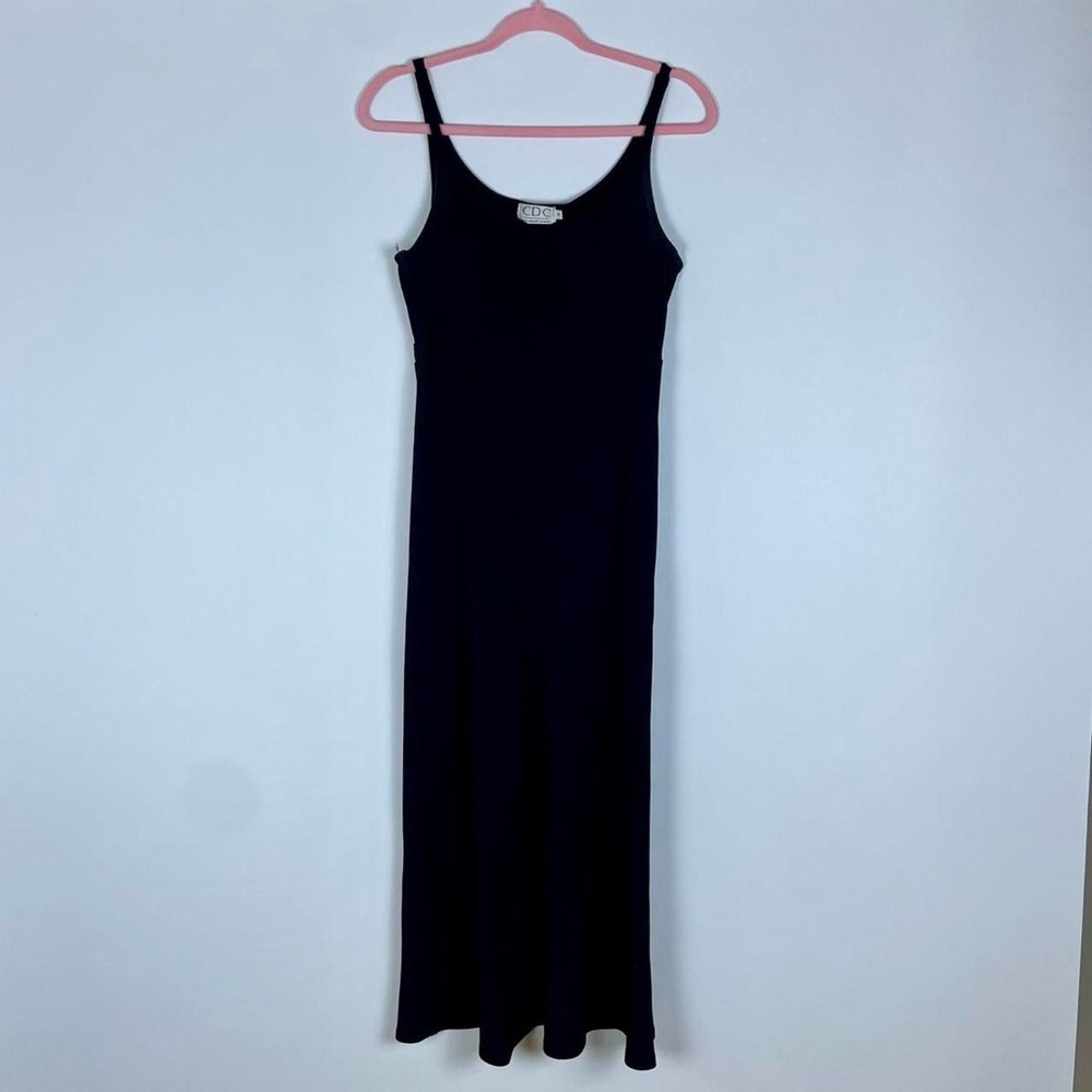 Vintage 90s Slinky Black Maxi Dress - Picture 5 of 8
